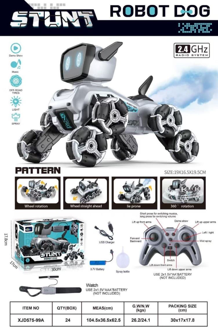 BLACK STUNT ROBOT DOG