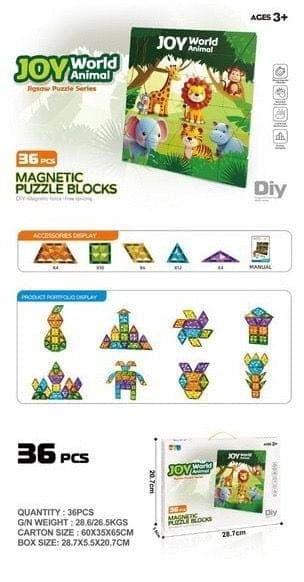 JOY WORLD ANIMAL PUZZLE 36 PCS